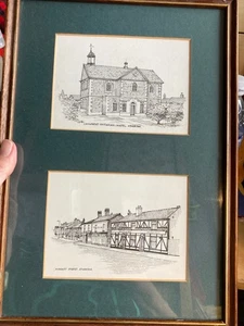 Atherton, Greater Manchester, framed print duo, Chowbent Chapel & Market Street - Picture 1 of 4