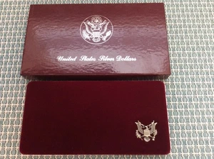 1983-S OLYMPIC COMMEMORATIVE PROOF SILVER DOLLAR W/BOX+CERTIFICATE+ORIG SHIP BOX - Picture 1 of 4