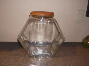 ACHTECK GLASDOSE mit HOLZDECKEL - Bild 1 von 6