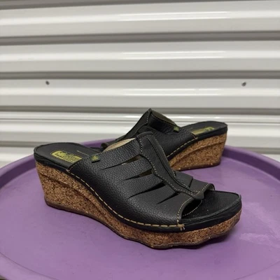 Sandalias de tacón de cuña de corcho de cuero cómodas de verano El Naturalista para mujer talla 8,5 EE. UU. Foto 1 de 4