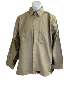 Wrangler WORKWEAR REALTREE KHAKI/Camo Canvas Work Shirt Men's size L- XL - Picture 1 of 11