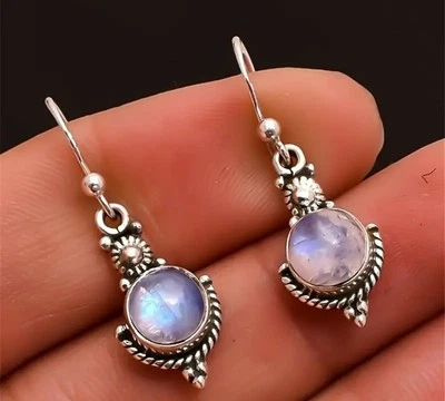 💎💎💎ORECCHINI  DONNA ARGENTO E PIETRA DI LUNA. PENDENTI.PIETRE DURE 💎 - Immagine 1 di 4