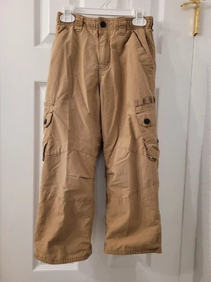 CALÇA CARGO OSHKOSH B'GOSH FORRADA BRONZEADA COM CINTURA ELÁSTICA MASCULINA TAMANHO 6 USADA - Imagem 1 de 4