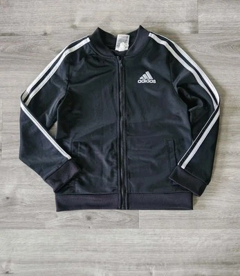 Jaqueta de atletismo Adidas Essentials Warm-Up 3 listras preto e branco juvenil 10/12 - Imagem 1 de 4