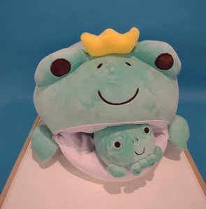 Frosch Plüschkissen Mama mit 1 Baby Plüschtier Stofftier Ditchu Geheimtasche  - Bild 1 von 18