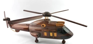 Wood Crafted Helicopter Shelf Display Model - Picture 1 of 4