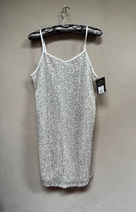 New Art Class Girls' Silver Sequin Sleeveless Dress XL (14/16) Adjustable Strap - Picture 1 of 9