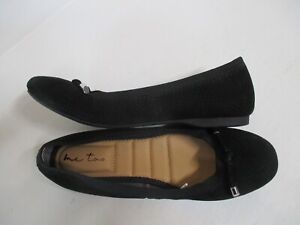 * NEW * ME TOO black suede snake pattern comfort insole flats  shoes sz 9