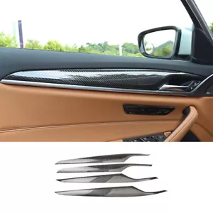 ABS Carbon Fiber Inner Door Panel Trim Cover Strip For BMW 5 Series 2018-2022 - Foto 1 di 6