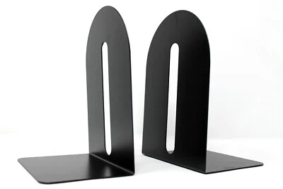 buchstützen metall schwarz grau 16,5 cm 2er set buchstütze - Bild 1 von 3