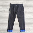 Bnwt Neil Barrett Indigo Blue Turn-Up Cuff Cropped Indigo Jeans - W32 L25