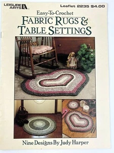 Alfombras de tela y ajustes de mesa fáciles de ganchillo 9 diseños Judy Harper ocio artes - Imagen 1 de 4