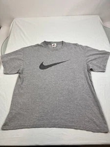 Camiseta Nike Vintage Años 90 Cuadros Centrales Grandes Gris Desteñida Talla Grande - Imagen 1 de 6