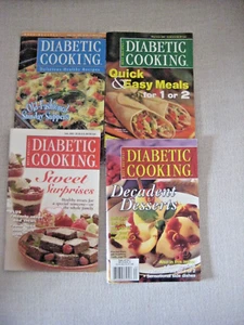 4 Diabetic Cooking Magazine Cookbooks Desserts Suppers Meals 2000-2002 - Picture 1 of 4