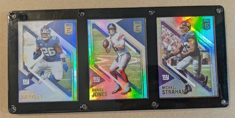 NEW YORK GIANTS 3 CARD PLAQUE SAQUON BARKLEY DANIEL JONES MICHAEL STRAHAN Cover