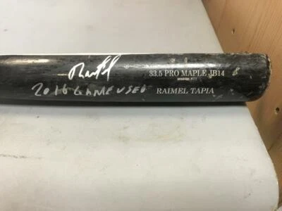 RAIMEL TAPIA ROCKIES FIRMADO CRACKED OLD HICKORY BAT 2016 JUEGO USADO Foto 1 de 4