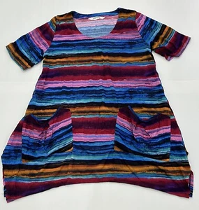 Women's Size XS VIRTUELLE Pink Multicoloured Swing Top / Short Dress Tunic- VGC - Foto 1 di 6