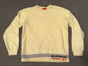 Supreme Team-94 Crewneck Sweatshirt Sz M 100% Cotton Yellow - Picture 1 of 8