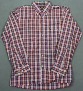 John Henry Vintage Plaid Long Sleeve Button Fitted Shirt Mens Medium - Picture 1 of 3