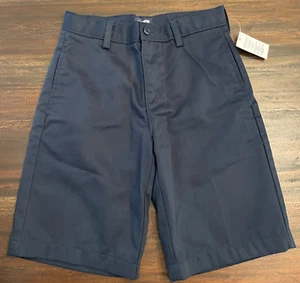 Lands End Shorts Girls Boys Size 14 Slim Navy School Uniform Chino Shorts 529046 - Picture 1 of 8