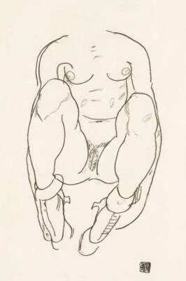 Impresión de póster de arte clásico del torso de una mujer desnuda sentada, tipo de imagen Foto 1 de 4