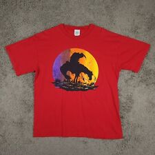 Vtg Tabasco Native American T-Shirt XL Red Single Stitch USA Indian Horse *Read