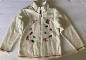 Vintage Buster Brown Girl’s 5 Fleece Sherpa Zipup Jacket half collar embroidered - Picture 1 of 12