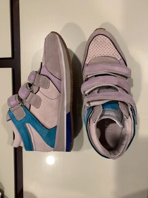 GEOX WOMENS PLATFORM WEDGE SNEAKERS US 7 or 37 Blue Grey - Image 1 of 3