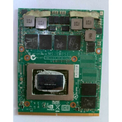 For MSI NVIDIA GTX 570M 1.5GB DDR5 N12E-GT-A1 MS-1W051 VER:1.1 VIDEO CARD - Image 1 of 2