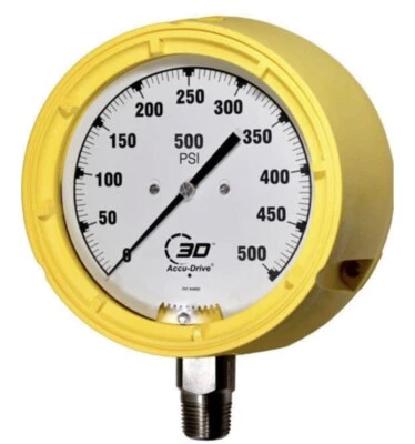 *NEW* 3D Instruments 48385 Series 34 Pressure Gauge 0-500 PSI 1/2NPT 25504-27C34 - Image 1 of 4