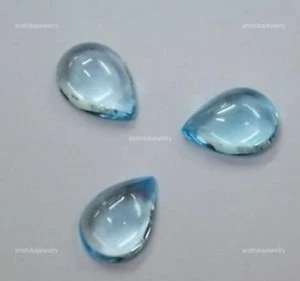 Natural Pear Sky Blue Topaz Loose Healing Cabochon Gemstone Pendant Making 5X7MM - Picture 1 of 8