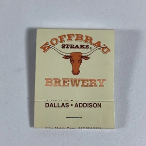 Vintage HOFFBRAU STEAKS BREWERY Texas Matchbook, Unstruck Matches - Picture 1 of 4