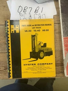 OEM Hyster SpaceSaver Forklift Parts & Operators Manual - UE-30 YE-40 HE-50 - Picture 1 of 13