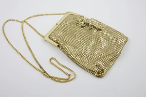 Bolso Cartera Whiting & Davis Malla Dorada y Estrás Cadena Noche Debería #2799 - Imagen 1 de 16