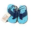 Toddler Boys Flip Flops Size Small 5/6 Blue Anchors With Heel Strap summer beach