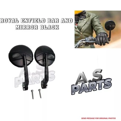 APTO PARA ROYAL ENFIELD INTERCEPTOR 650 & GT 650 & GT 535 - ESPEJOS RETROVISORES DE EXTREMO DE BARRA NEGROS Foto 1 de 4
