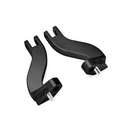 Kit de soporte de montaje de estriba de pasajero trasero negro para Harley FLHT FLHR FLTR 1993-UP Foto 1 de 4