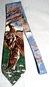 Endangered Species Mens Tie Kangaroo and Joey Australian Imported Silk - Picture 1 of 10