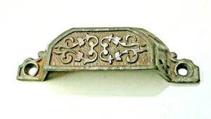 Cast Iron 1850 Window Sash Lift Drawer Cup Pull Handle 3-1/16" Centers 1 Antique - Picture 1 of 12
