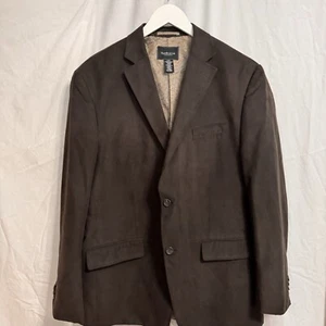 Van Heusen Wildleder Sport Mantel Chocolate Herren 44R 2 Knopf Jacke gefüttert Blazer - Bild 1 von 10