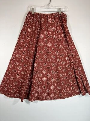 The Territory Ahead Skirt Womens 10 Graphic Print 100% Cotton Waist Tie Foto 1 de 4