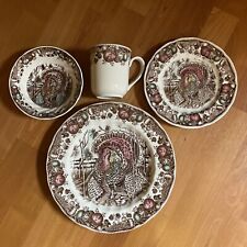 Johnson Brothers His Majesty  4 Piece Place Setting Turkey Thanksgiving Plates