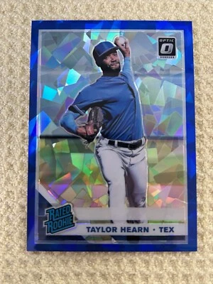 2019 Panini Donruss Optic Rated Rookie BLUE CRACKED ICE Prizm /7 Taylor Hearn RC - Image 1 of 2