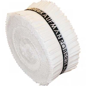RU-190-40 - 2-1/2in Strips Kona Cotton - White - 40pcs/bundle/Roll-up - Picture 1 of 1