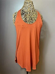 NEW Angie Soft Relaxed Tunic Razorback Sleeveless Tank Small Burnt Orange Brown - Picture 1 of 7