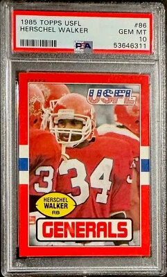 PSA 10 1985 Topps USFL Football #86 Herschel Walker Dallas (POP 58) - Image 1 of 2