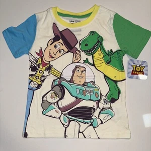Toy Story Shirt Boys Size 4 Buzz Lightyear Woody Rex Graphic Tee - Picture 1 of 5
