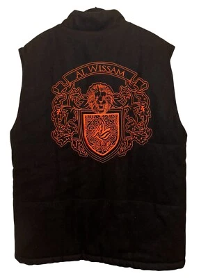 Al Wissam Men's Insulated Black Vest Lion Logo in Orange 2XL XXL - Image 1 of 4