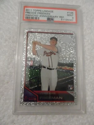 2011 Topps Lineage #146 Freddie Freeman Braves RC Rookie Diamond Ann. Ref. PSA 9 - Image 1 of 2