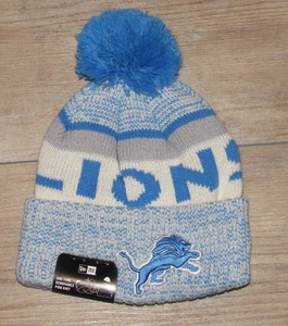 Detroit Lions New Era Sobre el Campo Doble Capa Puños NFL Invierno Tejido Sombrero Gorra Para Hombre - Imagen 1 de 2